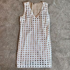 Tracy Reese Cream Sheer Dress with Tan Slip